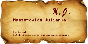 Maszarovics Julianna névjegykártya